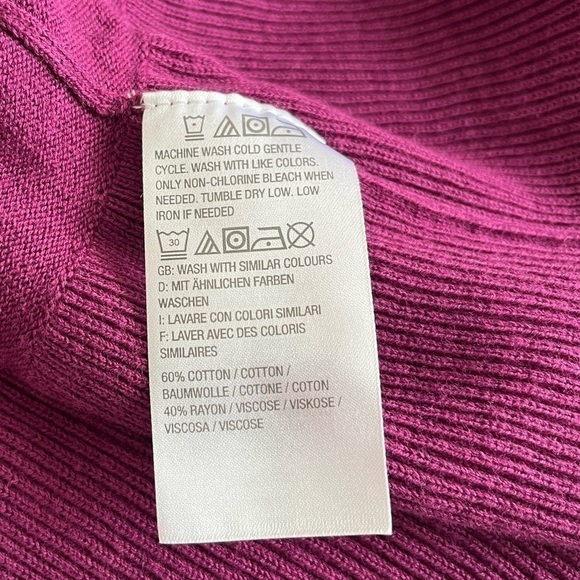 ISAAC Mizrahi Live Purple Ruffle  Sweater Women's size L - Picture 9 of 10